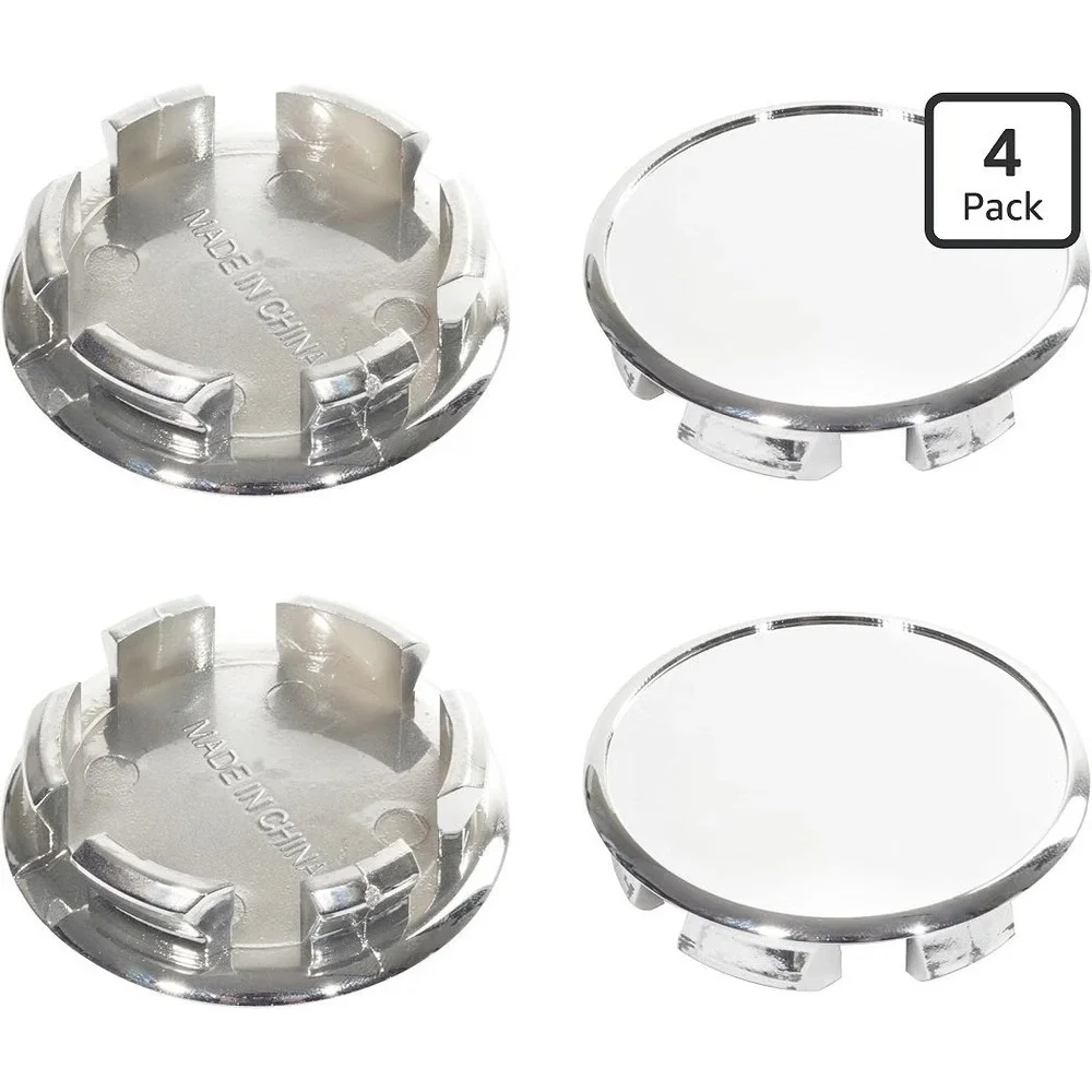 4Pcs Open End Plus Plug Center Caps for EZ Lube Outer 56.5mm(2.22in) Chrome